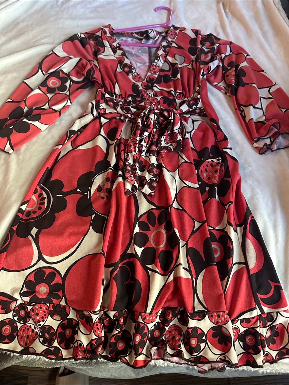 Heart Soul coral, Black & White Floral Midi Dress. Stretchy and so cute on!